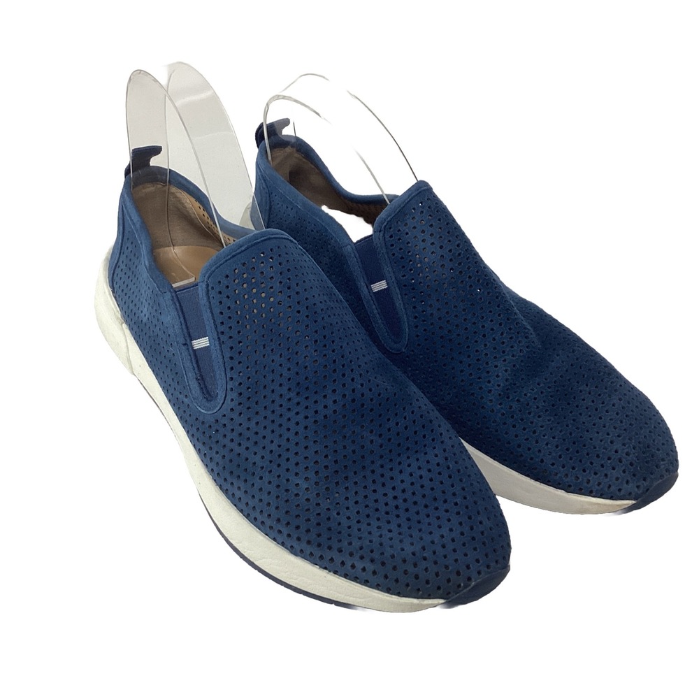 Franco Sarto Blue Perforated Suede Slip On Sneakers Sz 8.5